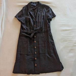 Modcloth Linen Large Button Up Dress, Collared Dress